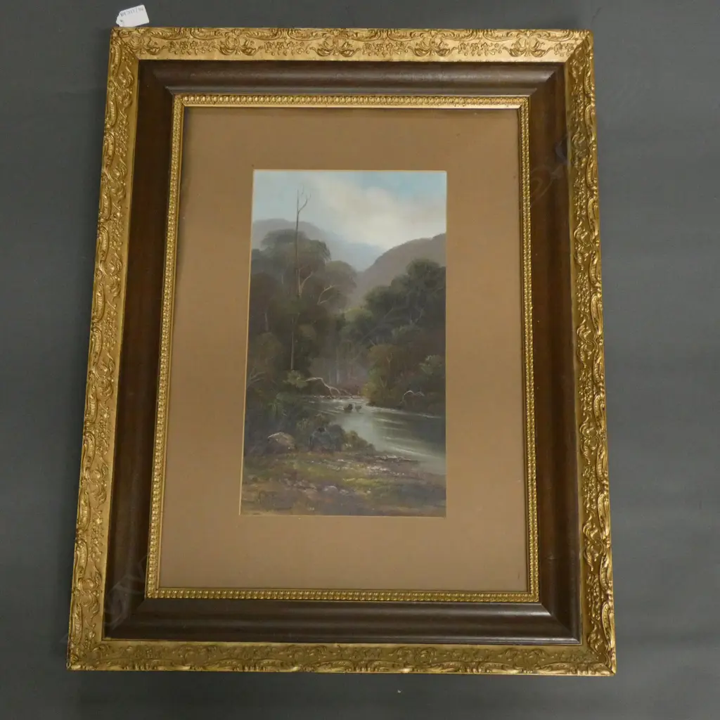 A. FITZROY BUSH SCENE OIL 380x210mm Image 1++