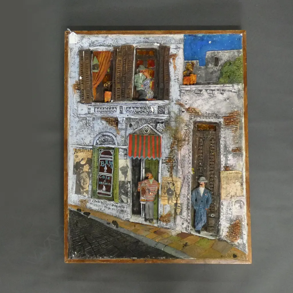 DANIEL FULCO, 3D PLASTER BUENOS AIRES STREET SCENE ARTWORK 750x590mm Image 1++