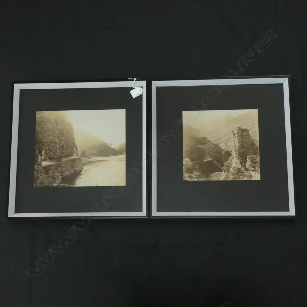 2 FRAMED OLD PHOTOS BURTON BROS MUIR & MOODIE 230 X 260MM Image 1++
