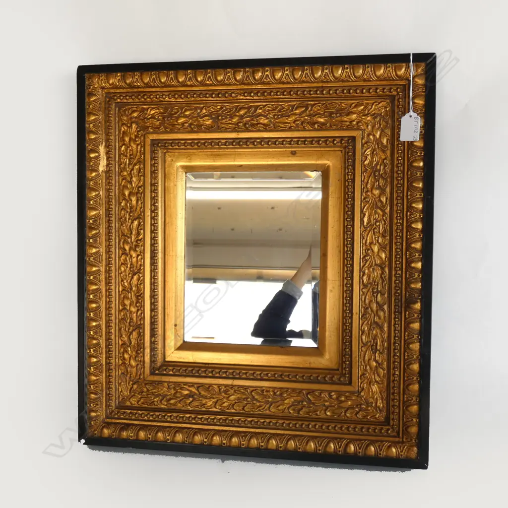 GILT FRAMED BEVELLED WALL MIRROR  475 X 530MM Image 1++
