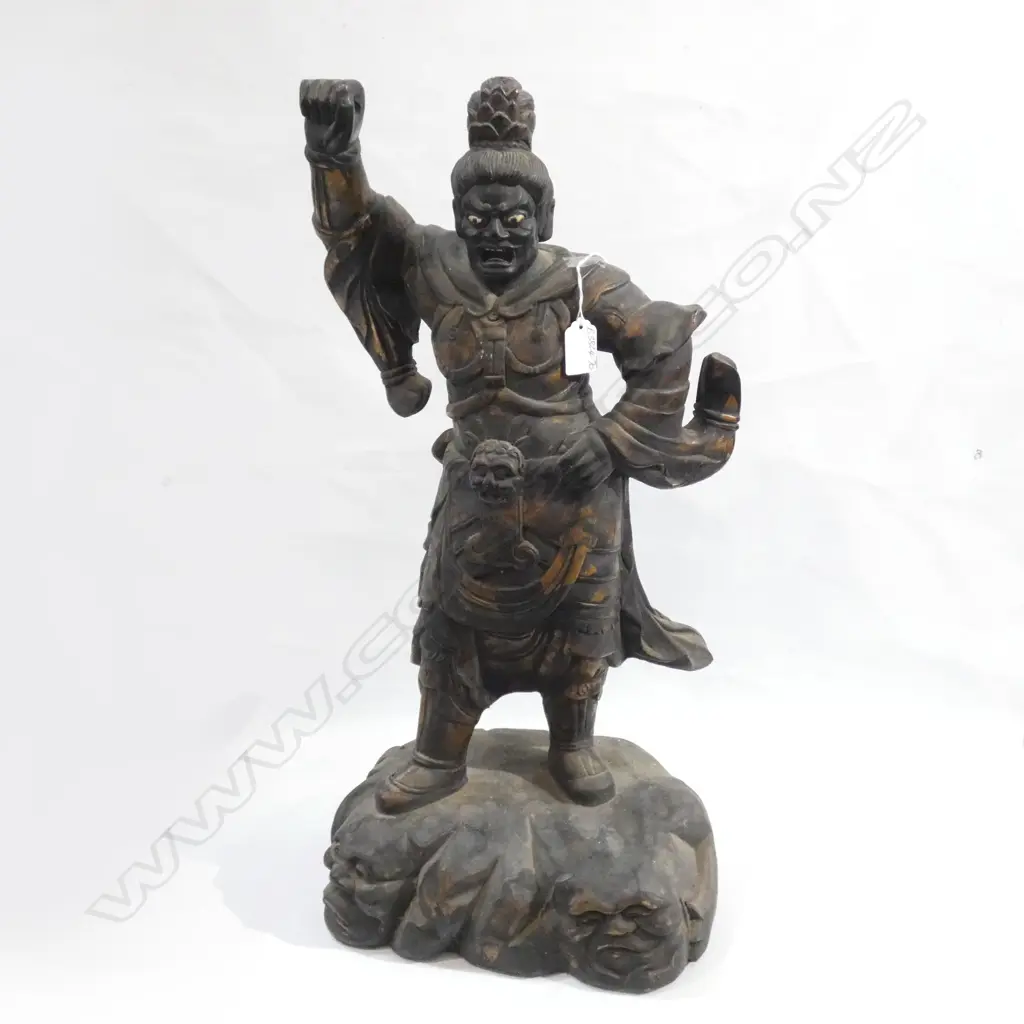 OLD PLASTER DEITY STATUE H605mm Image 1++