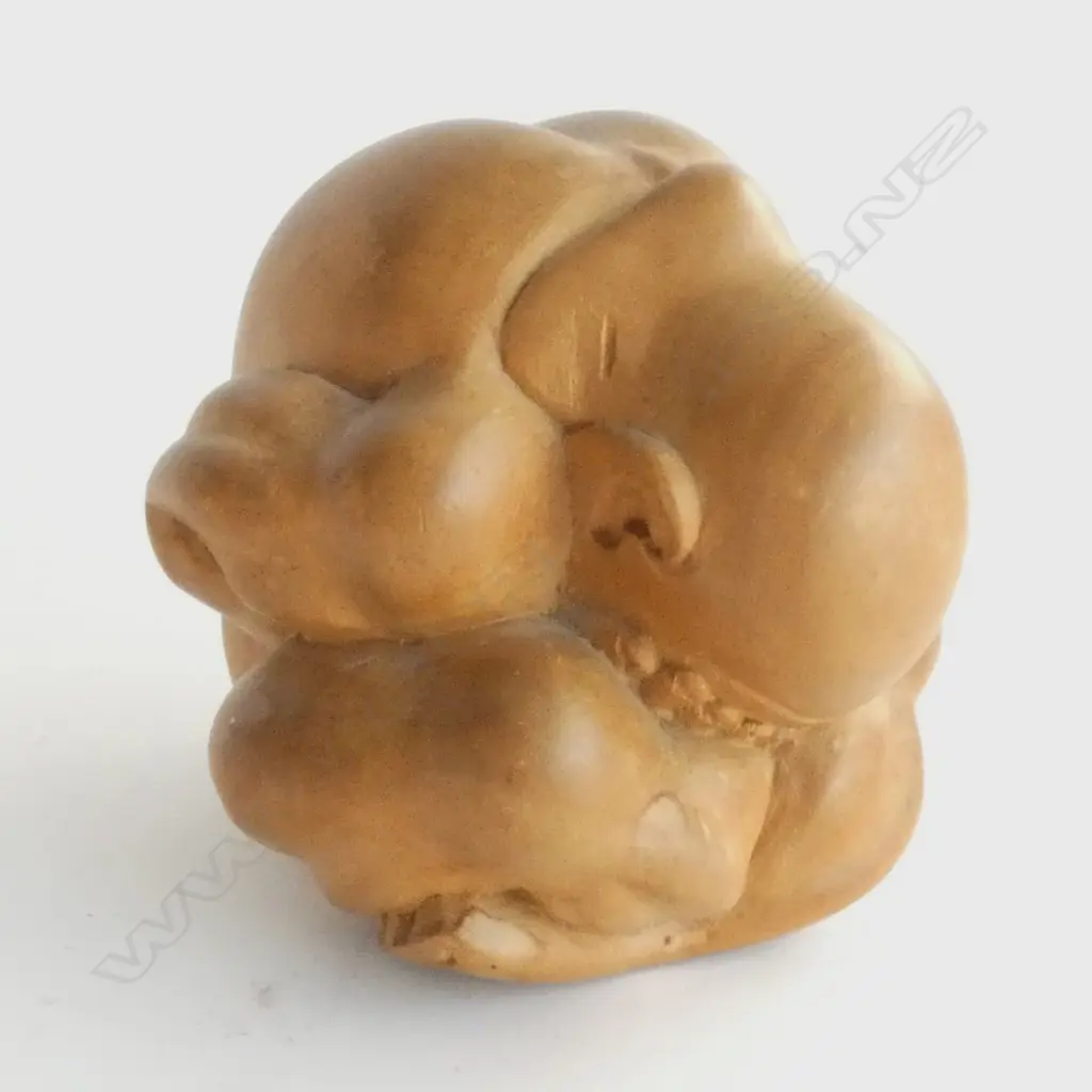 CARVED WOODEN CROUCHED FIGURE H.190mm Image 1++