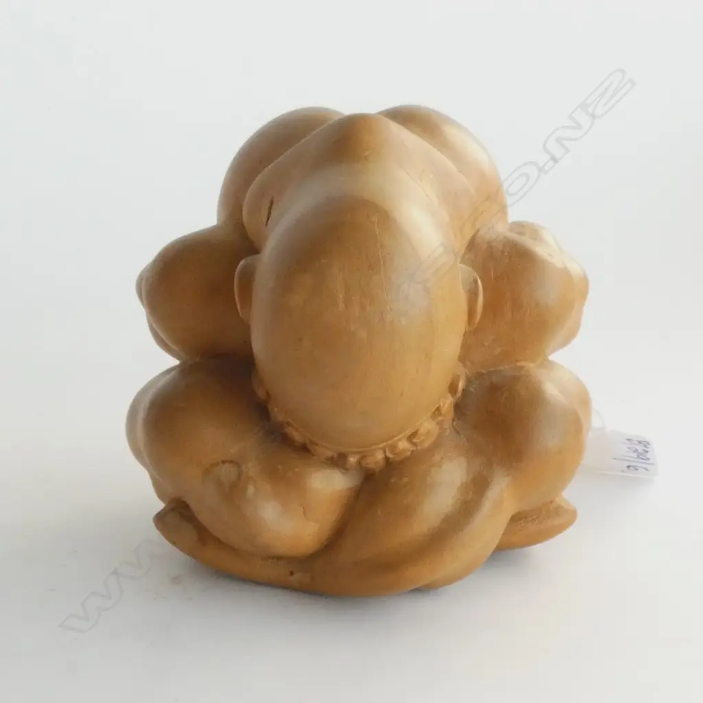 CARVED WOODEN CROUCHED FIGURE H.190mm Image 1++
