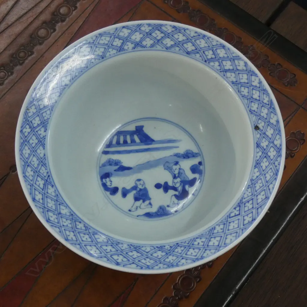 CHINESE BLUE & WHITE BOWL, MING CHENGHUA  MARK TO BASE. Dia.200mm Image 1++