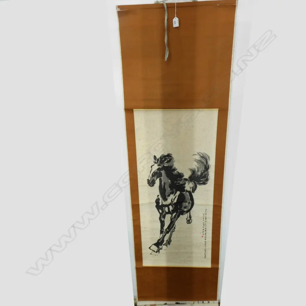 CHINESE SCROLL PAINTING OF HORSE  (900x 400 mm) Image 1++