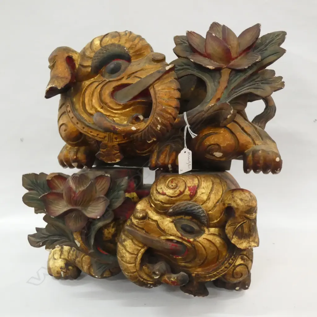 2 ANTIQUE TEMPLE CARVINGS  Image 1++