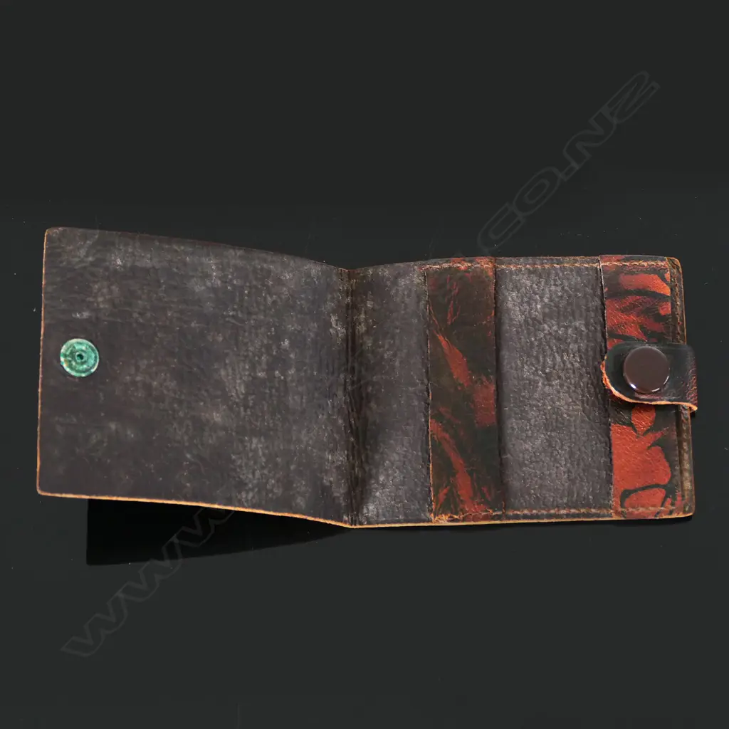 Red/Black Leather Stamp Booklet Case. Image 1++