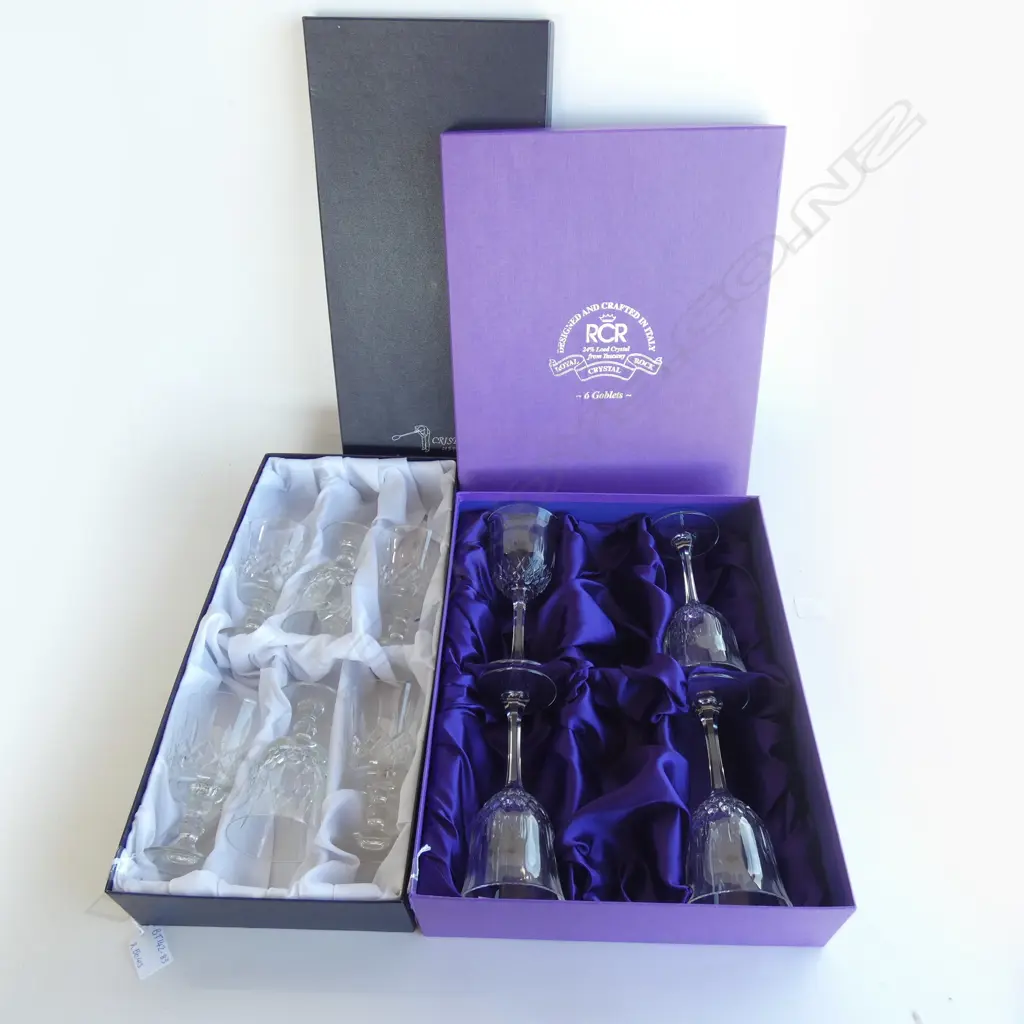 2 BOXES CRYSTAL WINE GLASSES; BOX OF 4 & 6  Image 1++