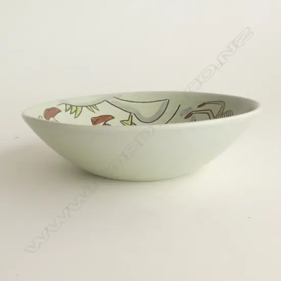 VINTAGE RORSTRAND HAND PAINTED BOWL HUNTING SCENE 195mm dia 