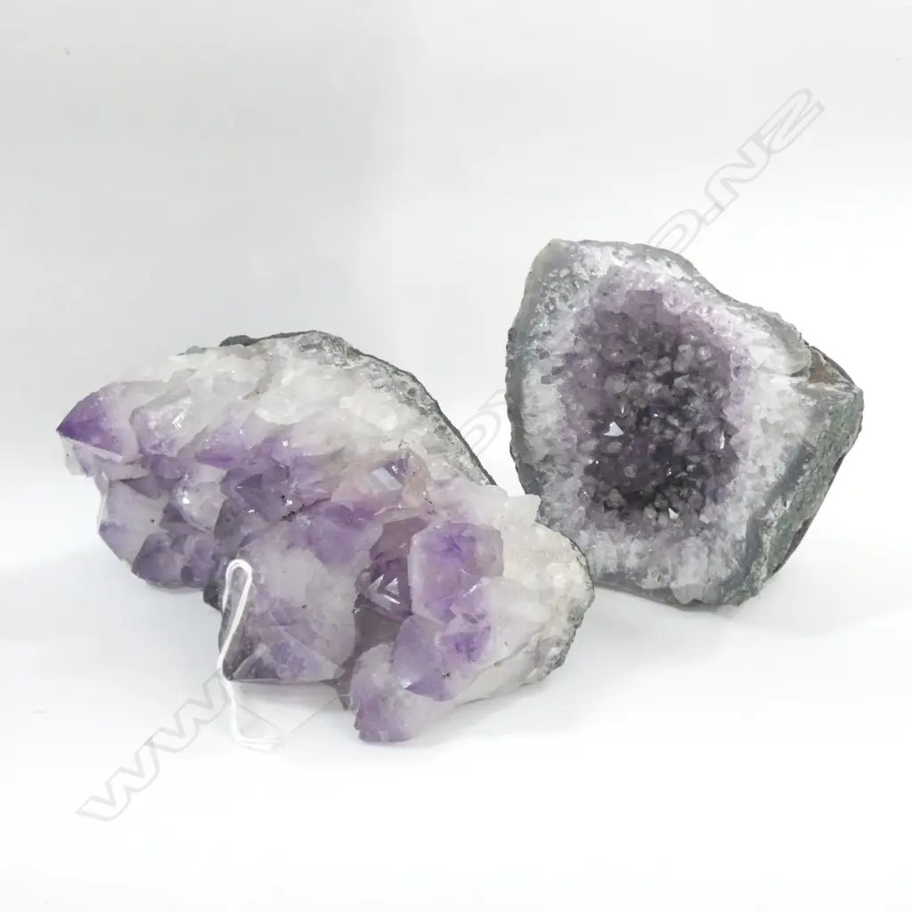2 PURPLE AMETHYST CRYSTALS W.180mm Image 1++