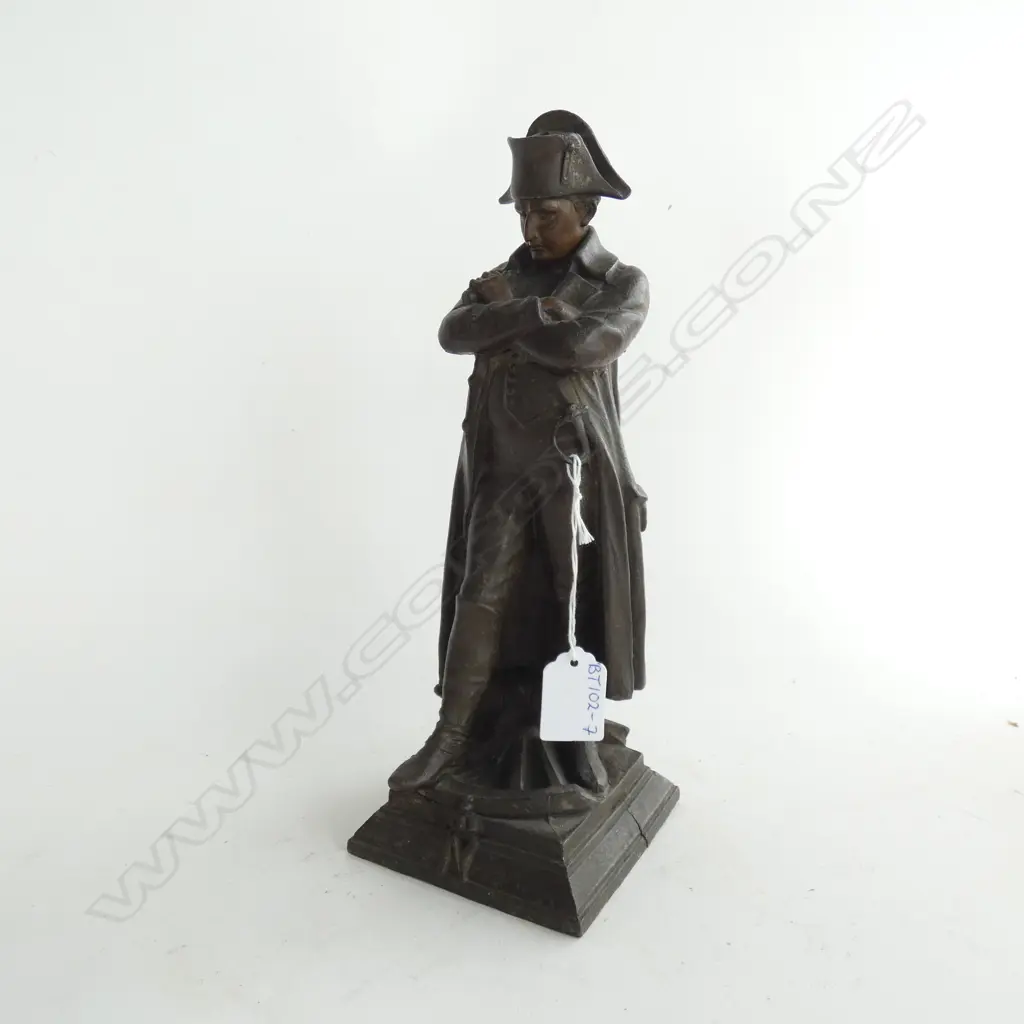 NAPOLÉON BRONZED SPELTER METAL STATUE after GUILLEMIN. H.280mm (some damage at base) Image 1++