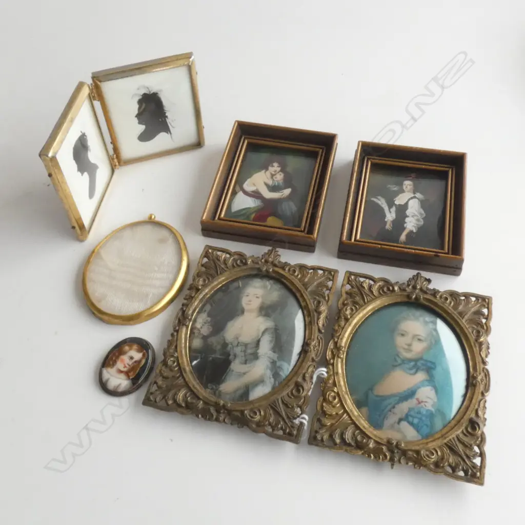 6 ASST SM FRAMED PORTRAITS INCL SILHOUETTES - LARGEST 117 X 85MM Image 1++