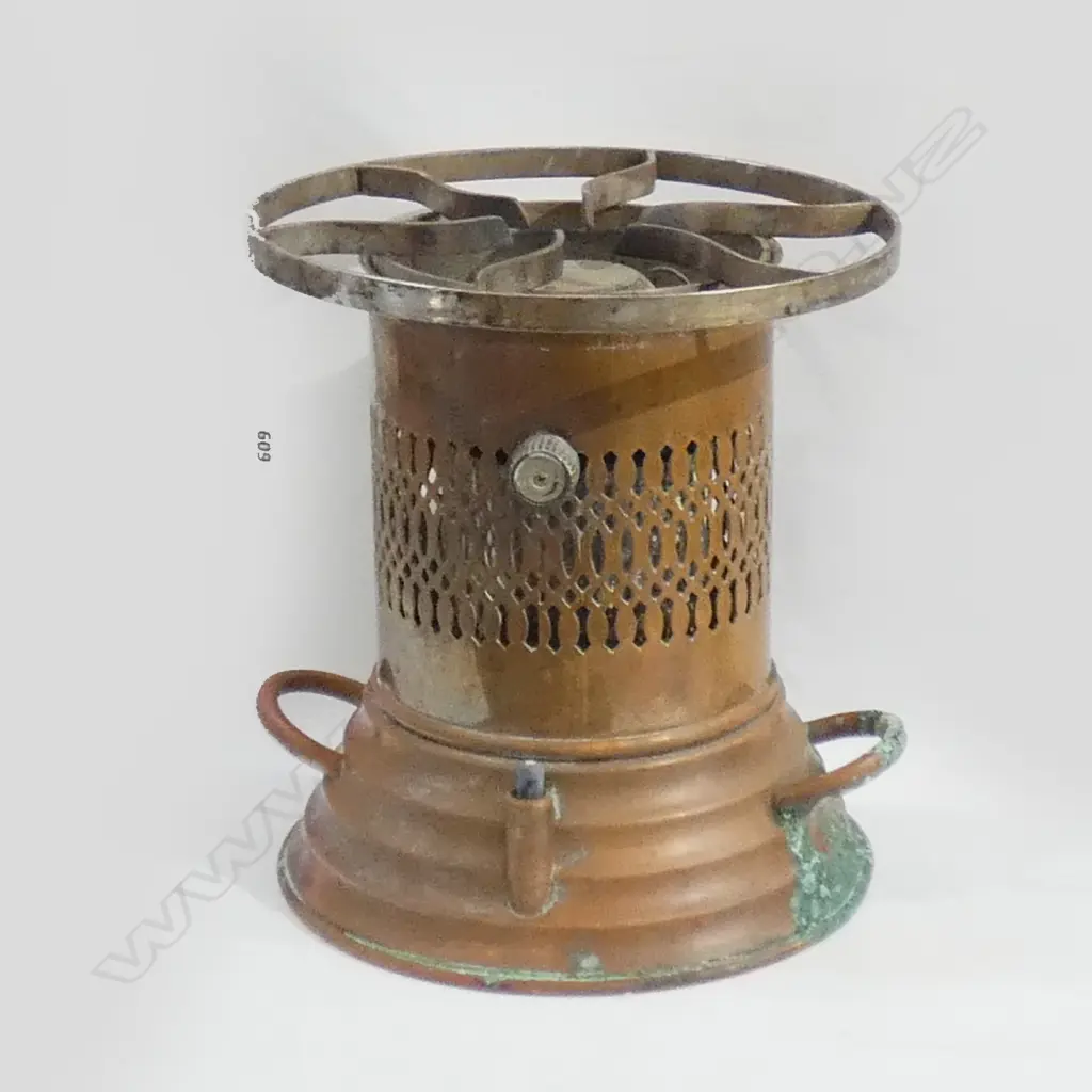 OLD COPPER GAS BURNER H 270 DIA  245MM Image 1++