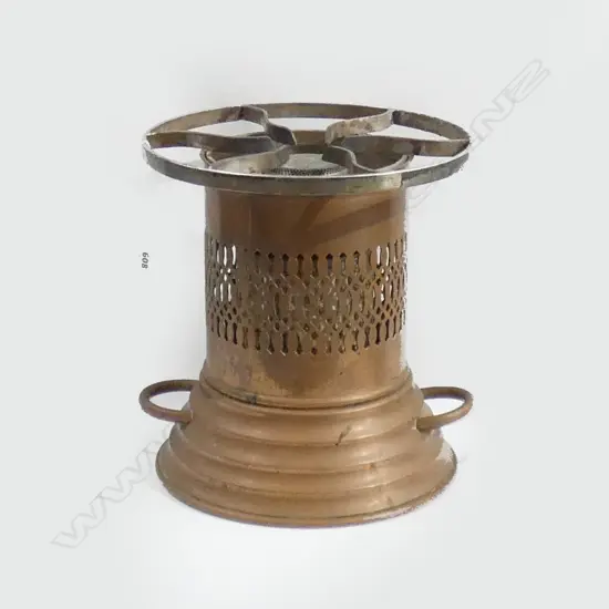 OLD COPPER GAS BURNER H 270 DIA  245MM