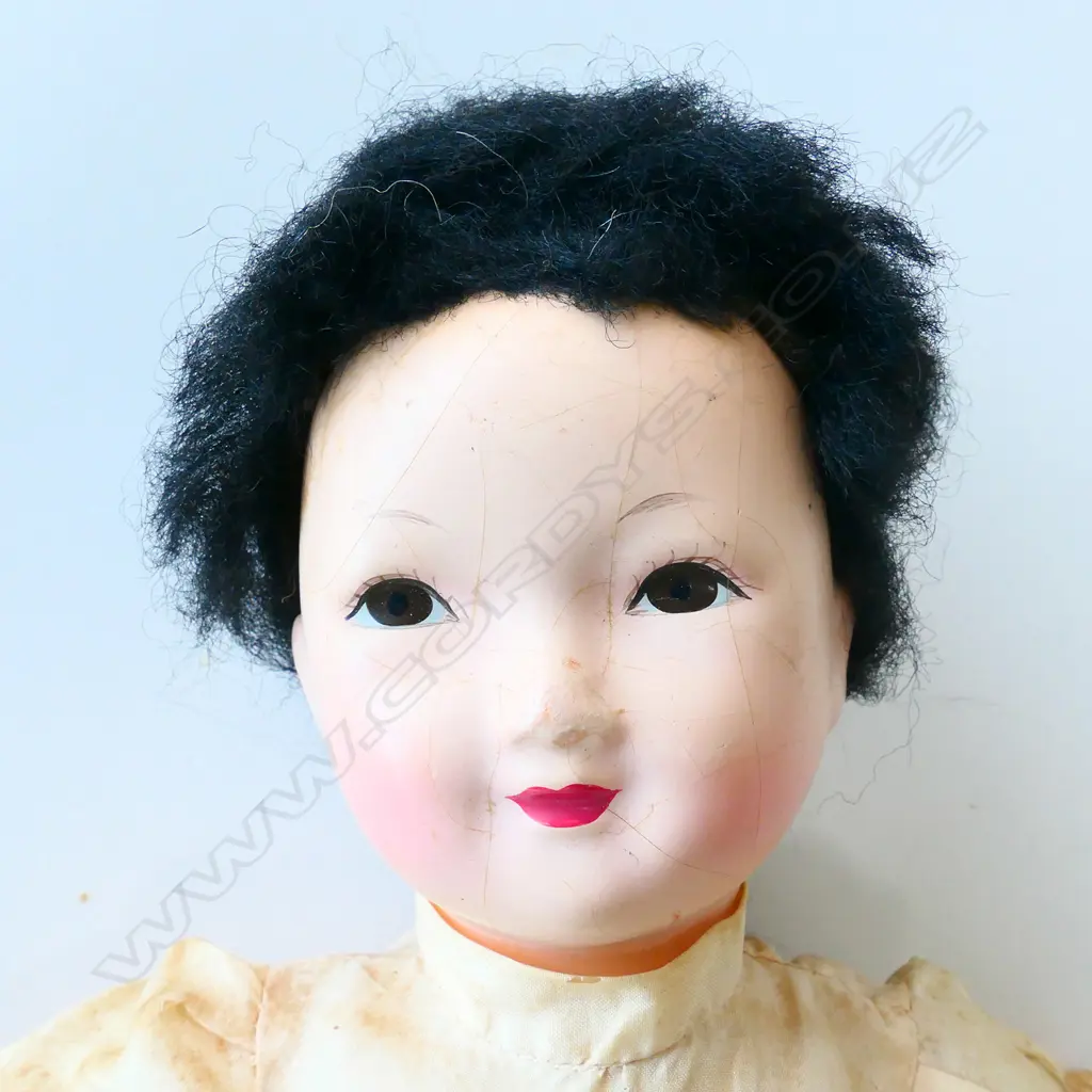 OLD COMPOSITION ORIENTAL GIRL DOLL 340MM Image 1++