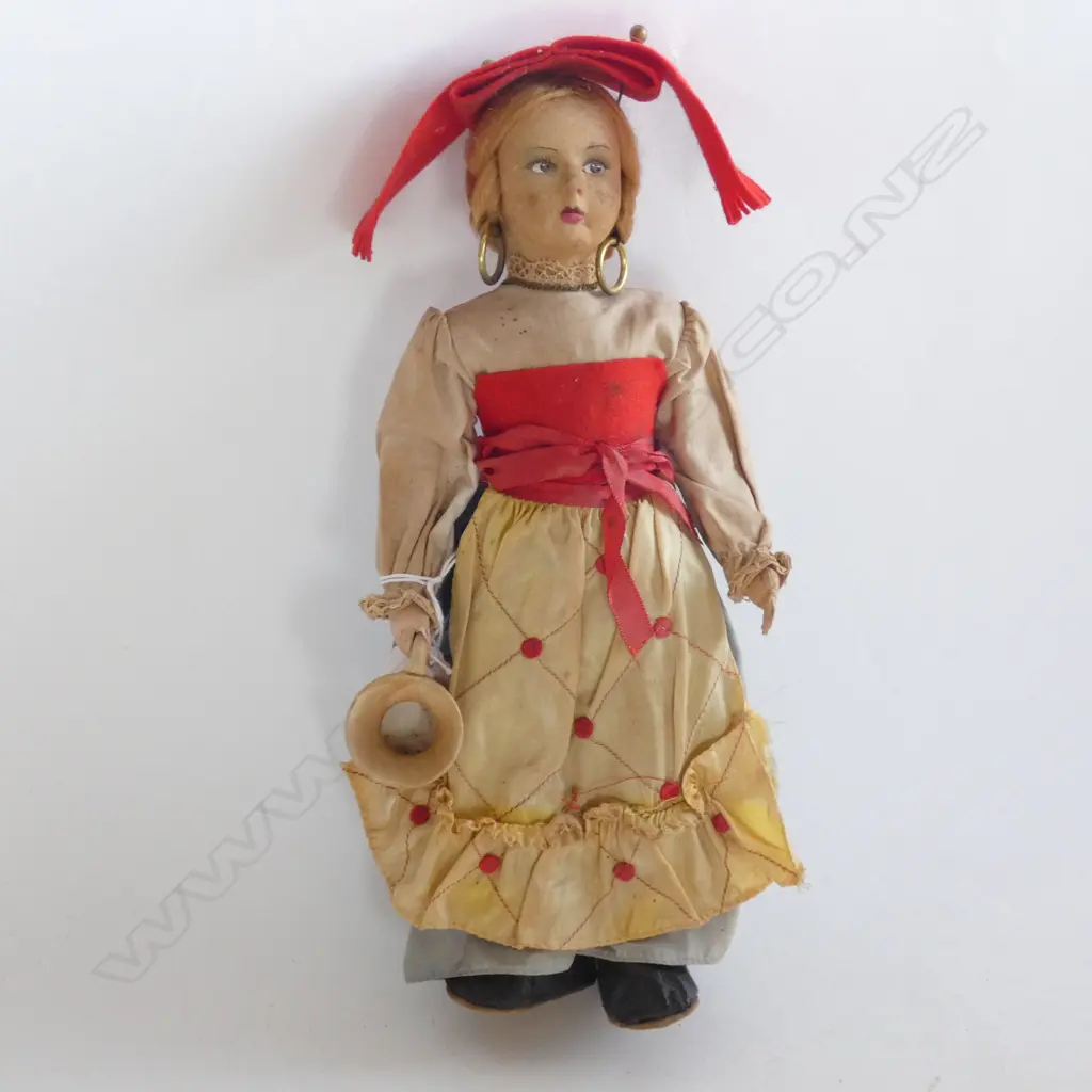 VINTAGE CLOTH FASHION DOLL DUTCH? ORIGINAL CLOTHES  L270MM Image 1++