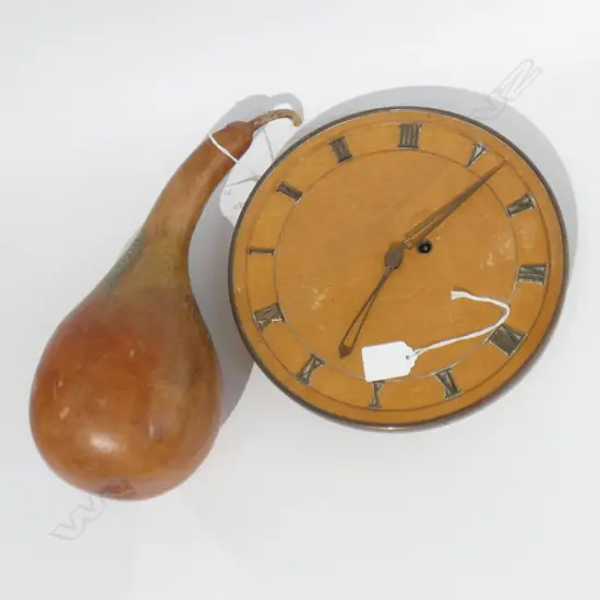 GERMAN RETRO CLOCK A/F WITH HAND PAINTED GOURD L 300 MM