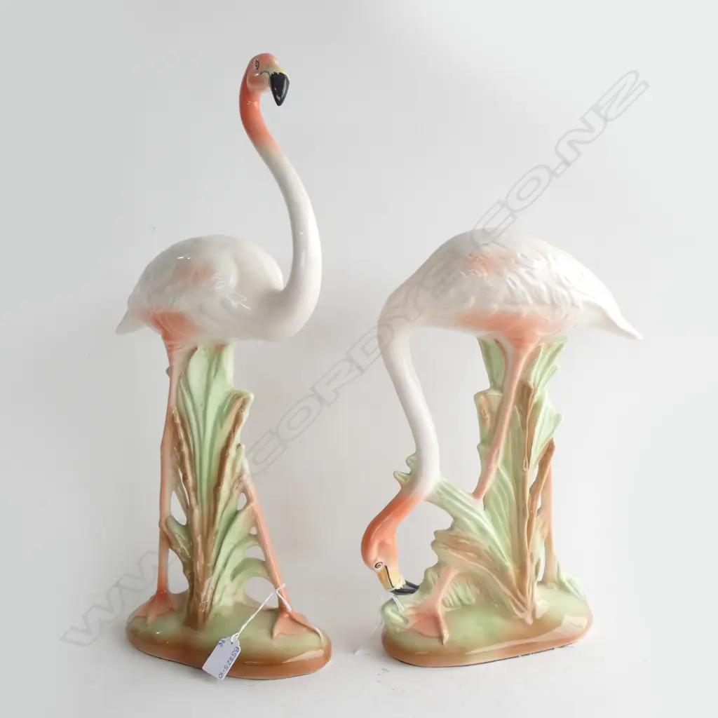 PR ART DECO STYLE VINTAGE CERAMIC FLAMINGO...POSSIBLY JAPANESE TALLEST H. 525MM Image 1++
