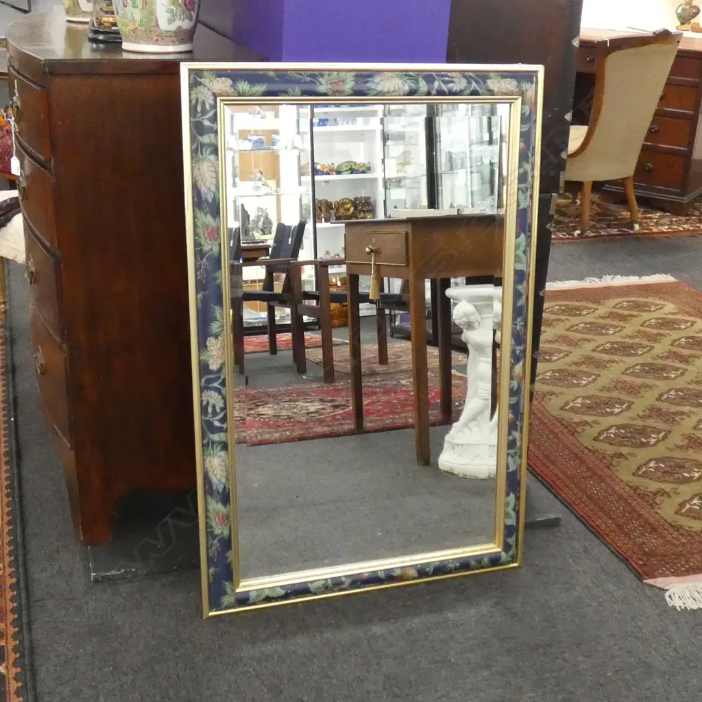 LG BEVELLED WALL MIRROR - DECORATIVE FLOWER FRAME 680 X 1020MM Image 1++