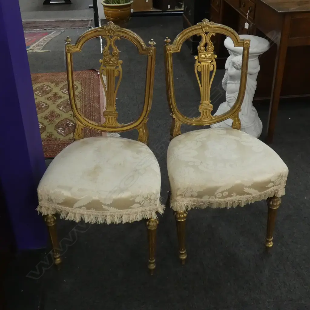 Two gilt salon chairs Image 1++