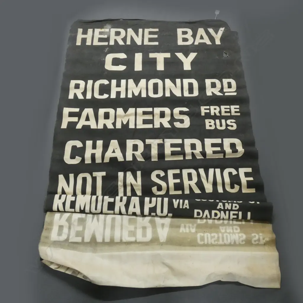 VINTAGE AUCKLAND BUS DESTINATION ROLLER SIGN Image 1++