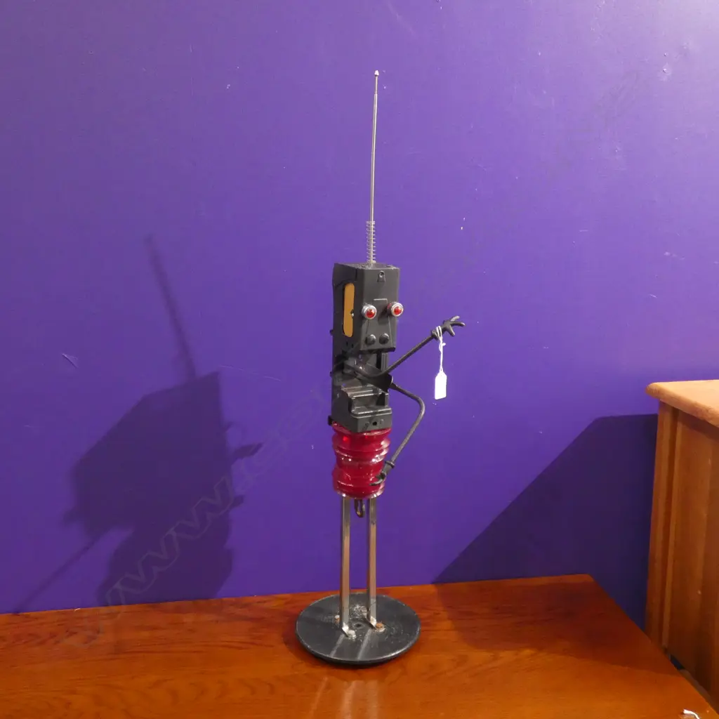 ANDREW HALL JUNK ART ASSEMBLAGE ROBOT #2. H.900mm Image 1++