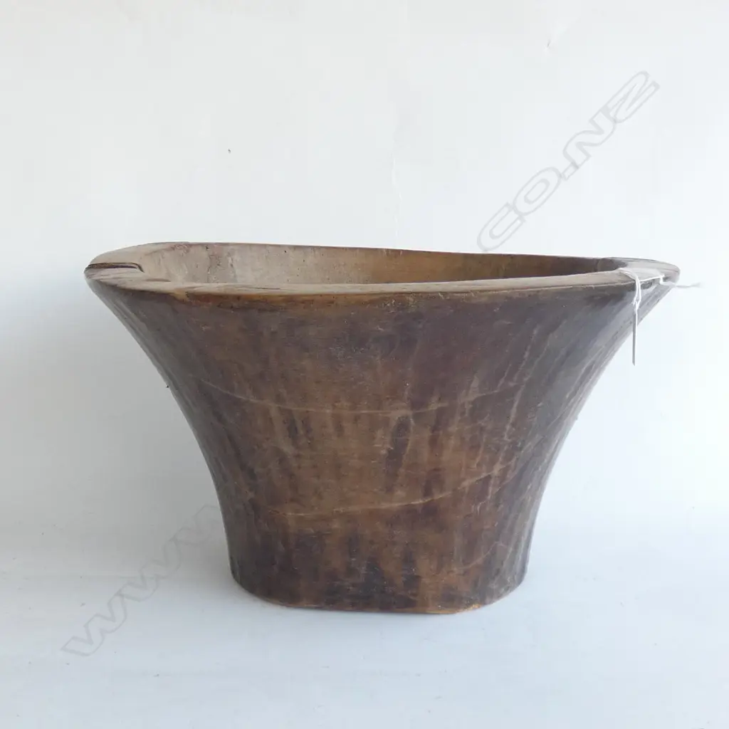 CARVED WOODEN BOWL 400mm dia H.220mm Image 1++