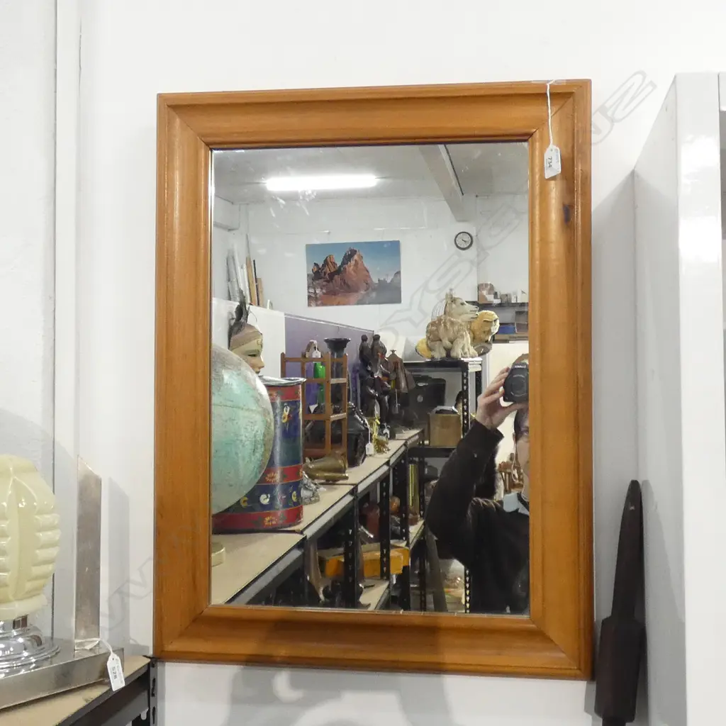 WOOD FRAMED WALL MIRROR   520 X 720MM Image 1++