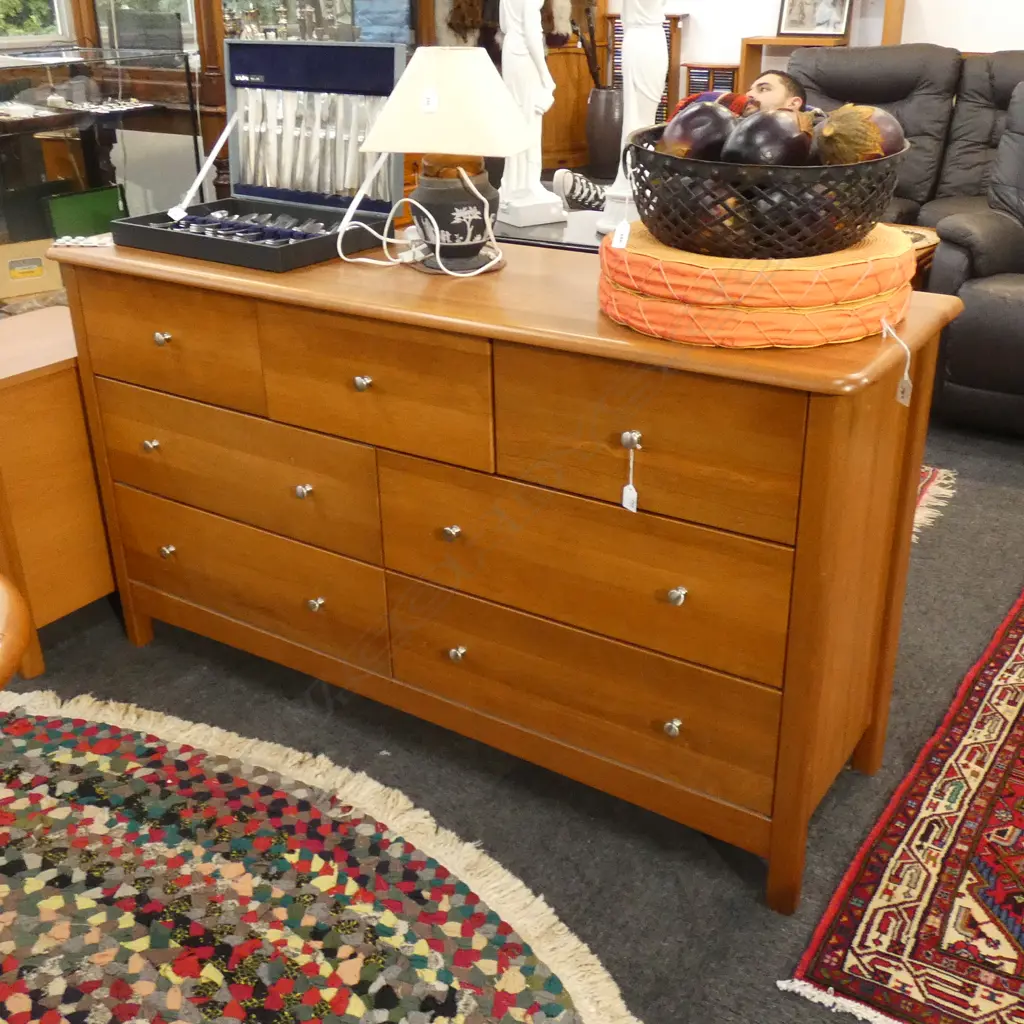 RIMU 7 DRAWER LOW BOY DRESSER 1500x445x820mm Image 1++
