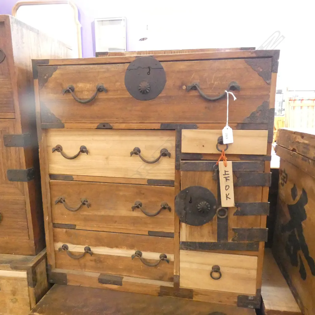 OLD JAPANESE SMALL 8 DRAWER CHEST CABINET 540 X 290 X 570MM Image 1++