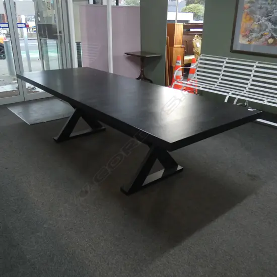 DESIGNER 'APARTMENTO' EBONISED DINING TABLE, L.2700mm W1000mm