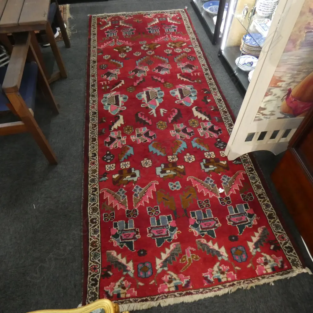 HAND KNOTTED WOOL PILE PERSIAN RUNNER... Image 1++