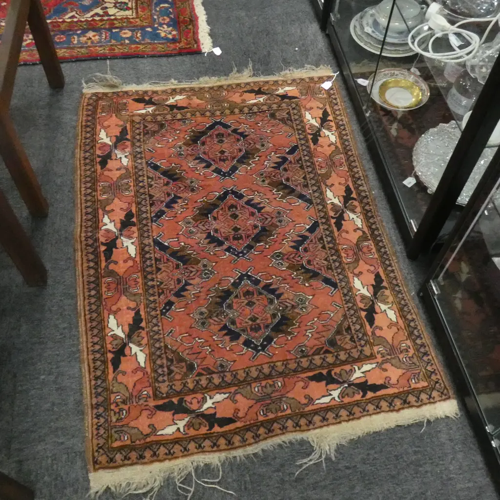 HAND KNOTTED ALL WOOL RUG 1140x840mm Image 1++