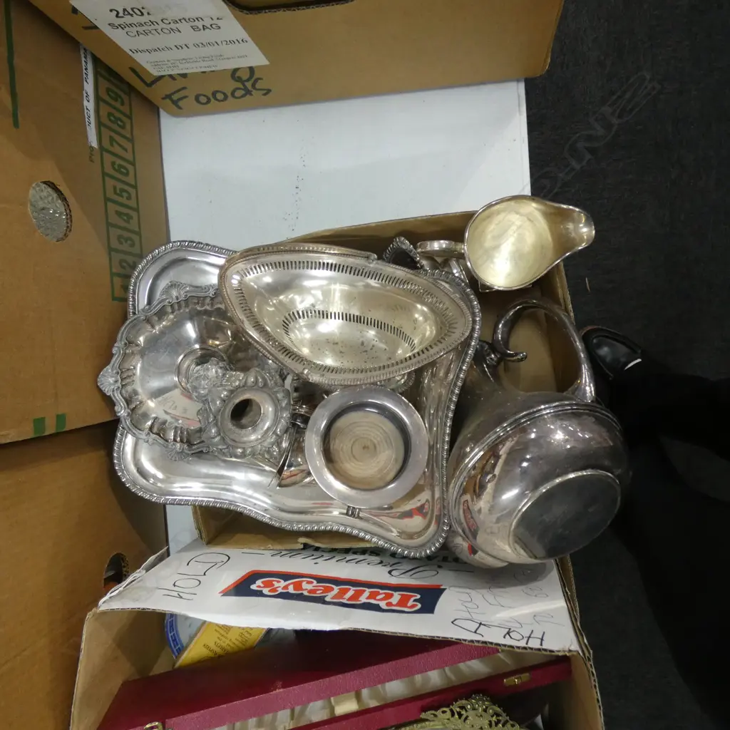 BOX LOT SHEFFIELD SILVER PLATE Image 1++