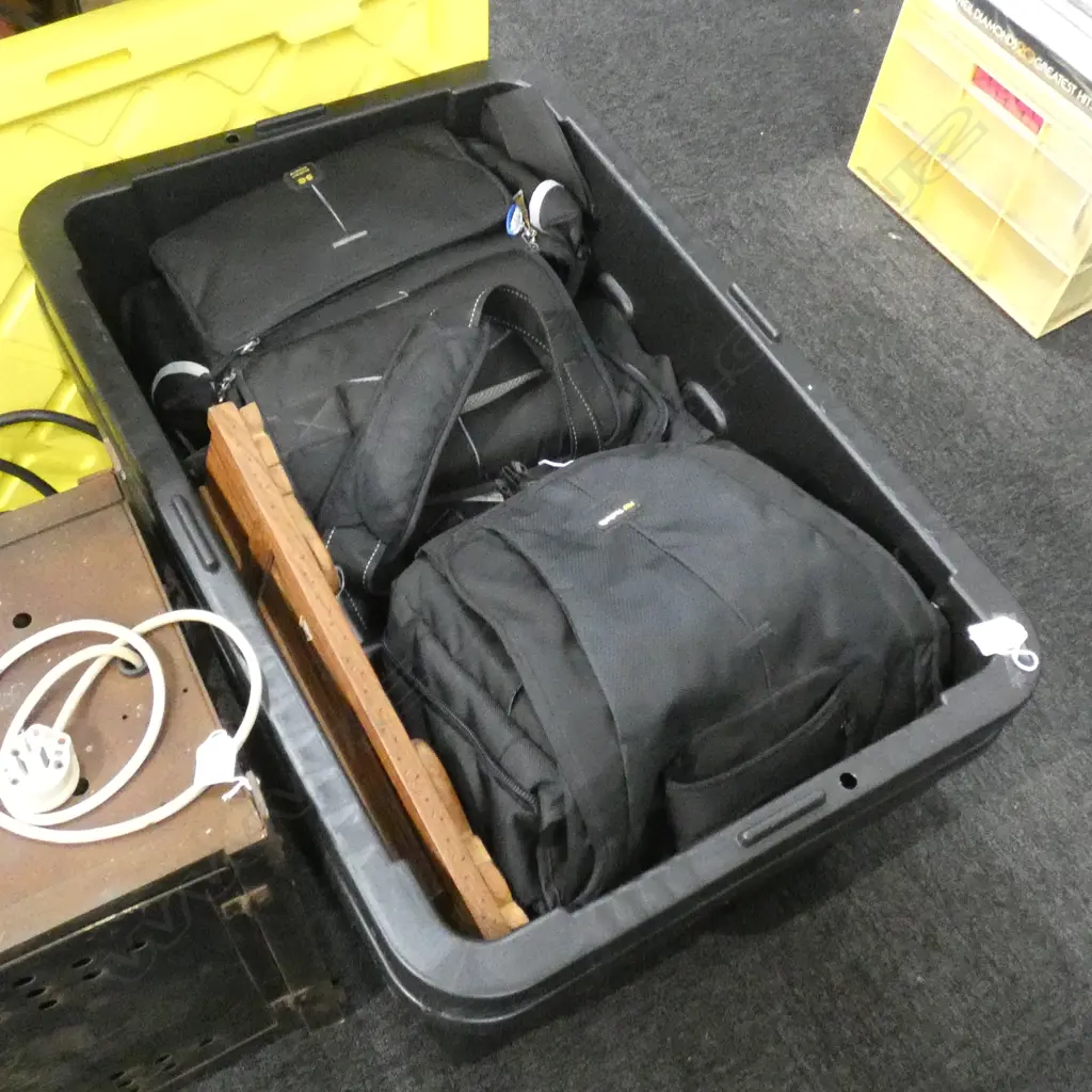 LARGE BOX OF CAMERA BAGS, TRIPOD ETC Image 1++