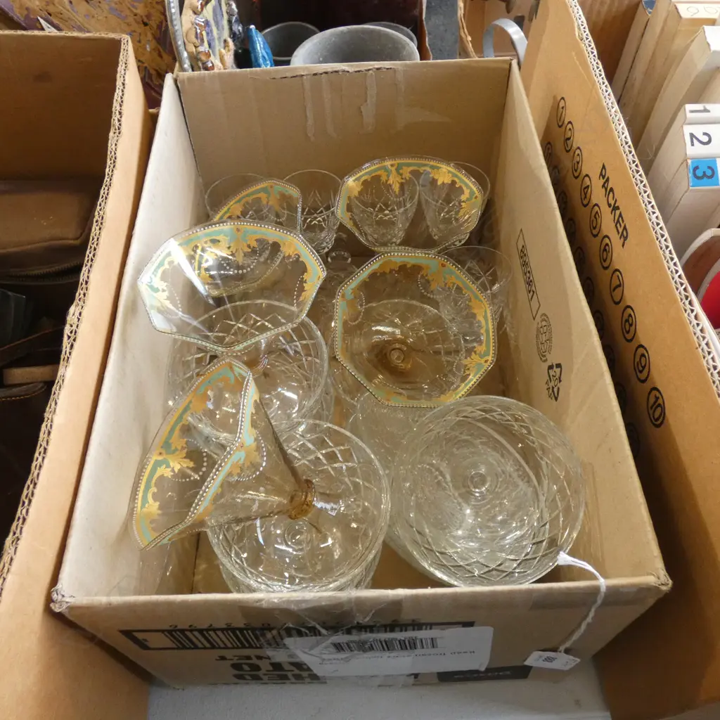 BOX LOT ASST. CRYSTAL GLASSES Image 1++