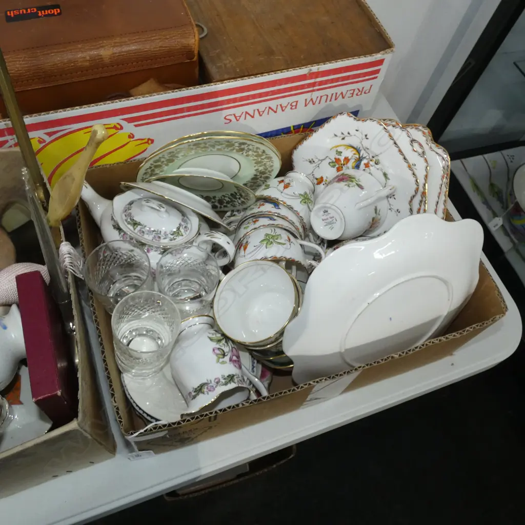 BOX LOT ASST. CHINA; PART TEA SETS ETC Image 1++