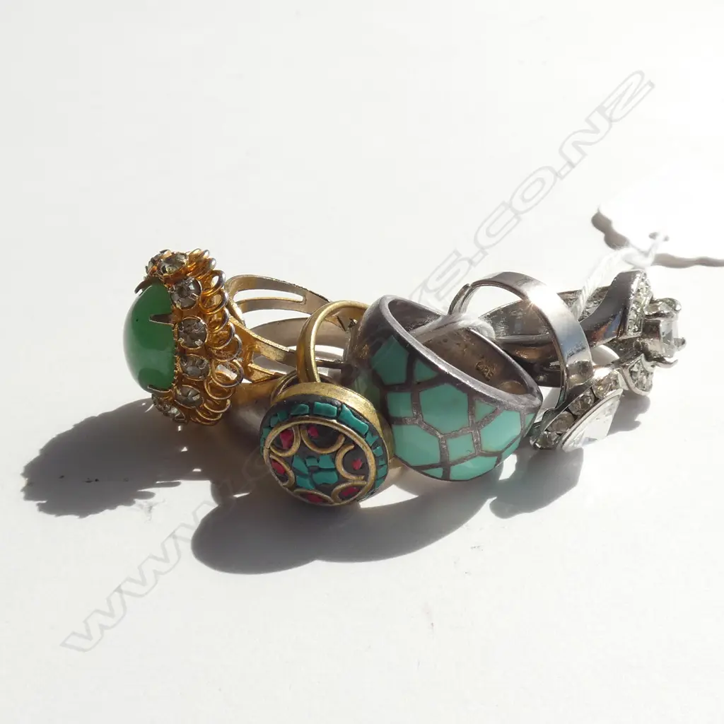 6 COSTUME RINGS; 2 STG Image 1++
