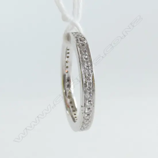18CT WHITE GOLD DIAMOND SET BAND