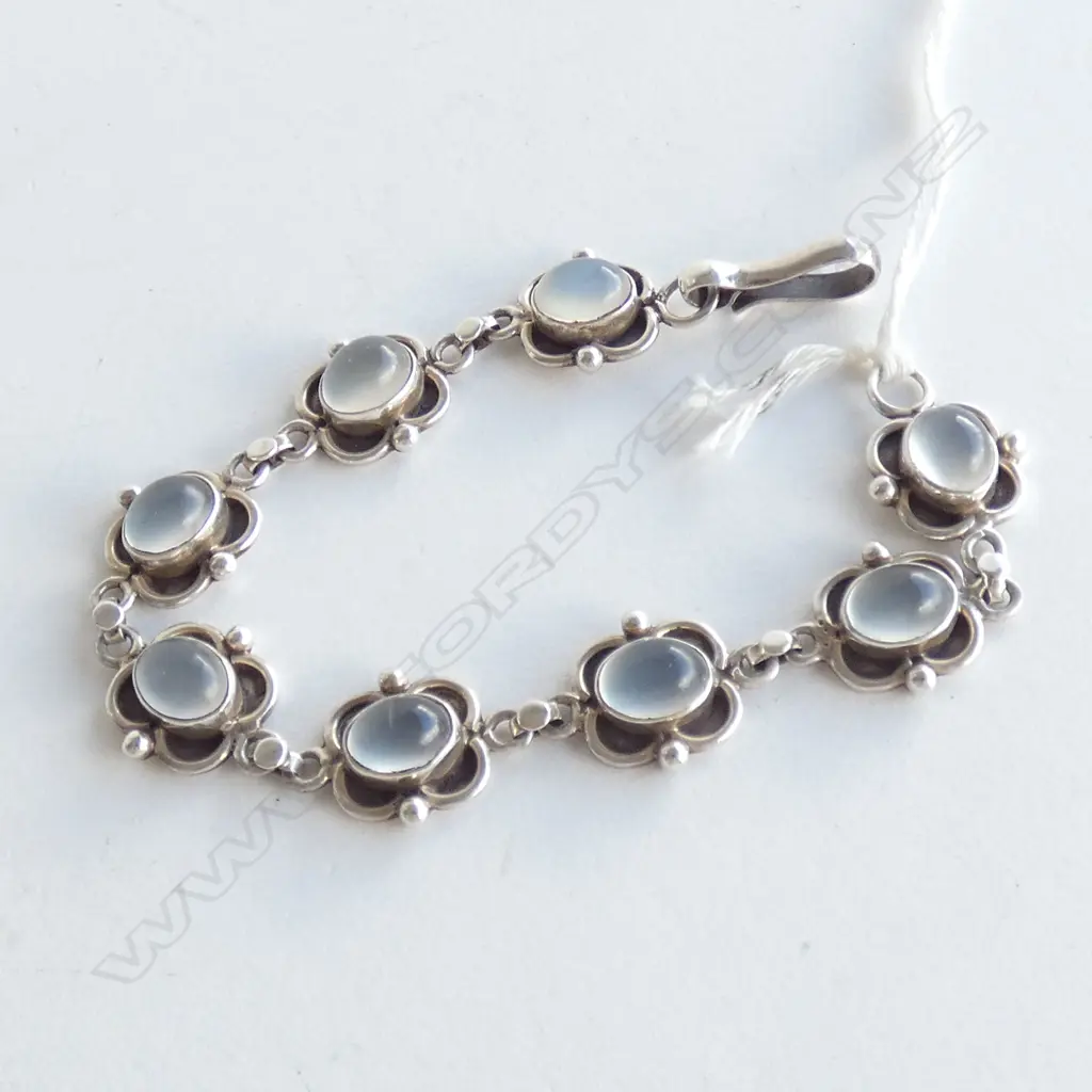 925 STG & MOONSTONE BRACELET ARTS & CRAFTS STYLE Image 1++