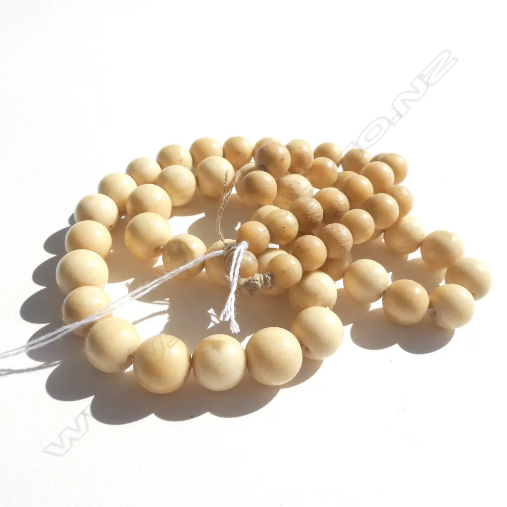 (19463) VINTAGE LONG STRAND BONE BEADS L.600mm Image 1++