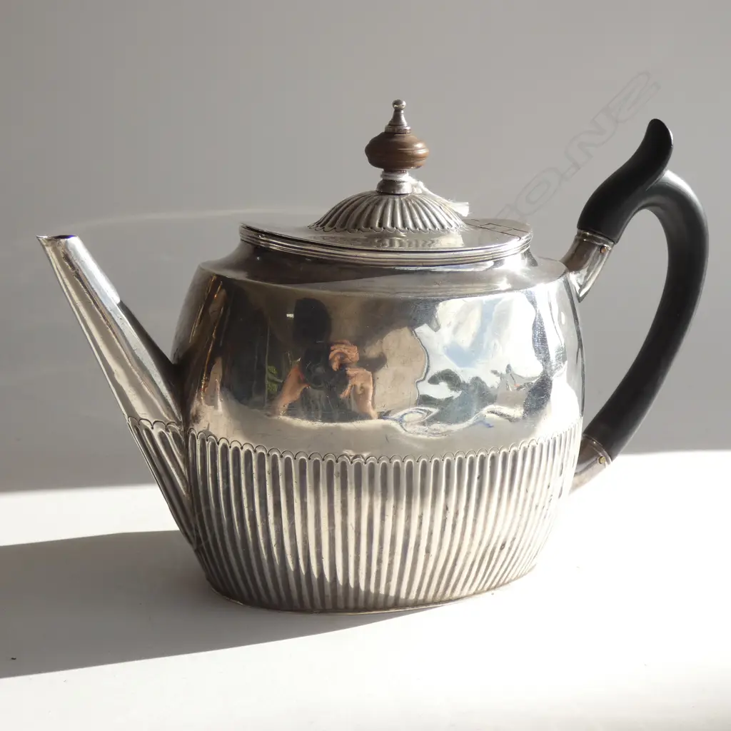 STG SILVER TEAPOT; LONDON LAST QUARTER OF 19thC 423 GRAMS  Image 1++