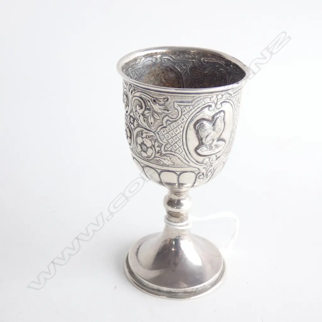 SM STERLING SILVER ENGRAVED STEMMED GOBLET BIRMINGHAM 1919 48GMS Image 1++