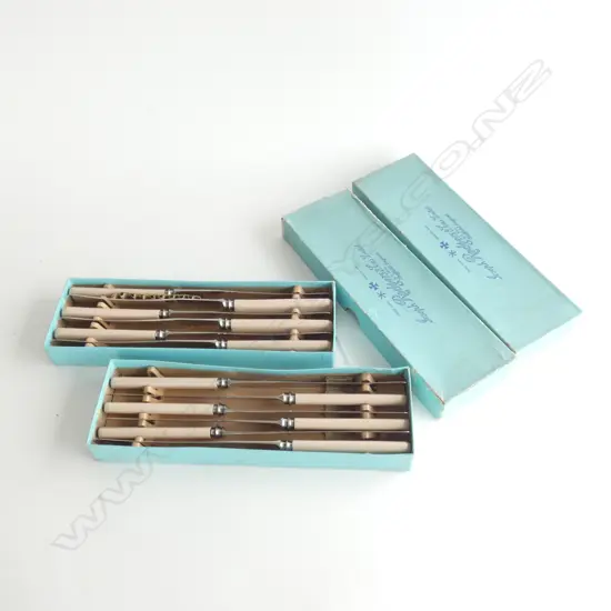 2 BOXES 'BONE' HANDLED KNIVES 