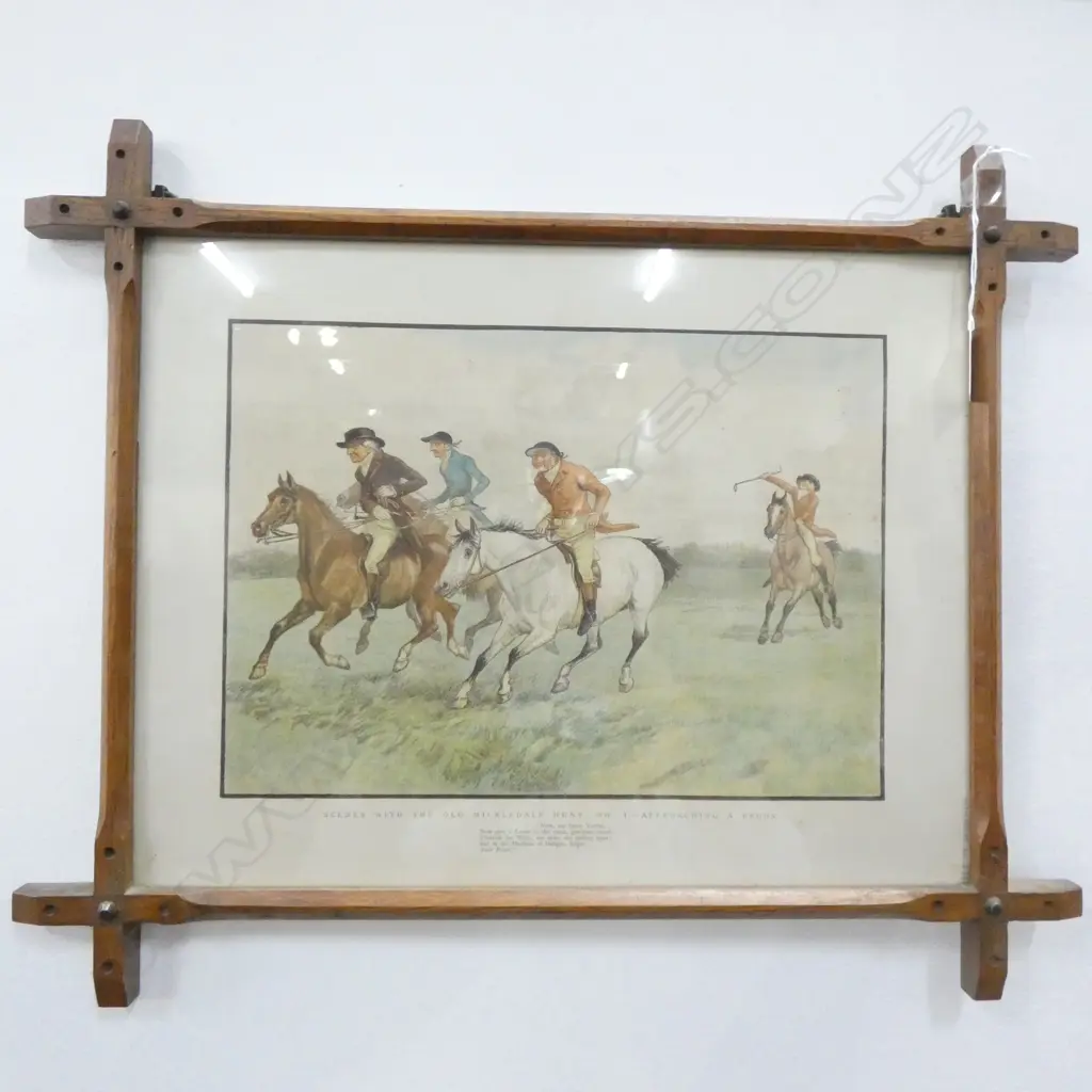 HUNTING PRINT IN OXFORD FRAME 400x490mm overall size Image 1++