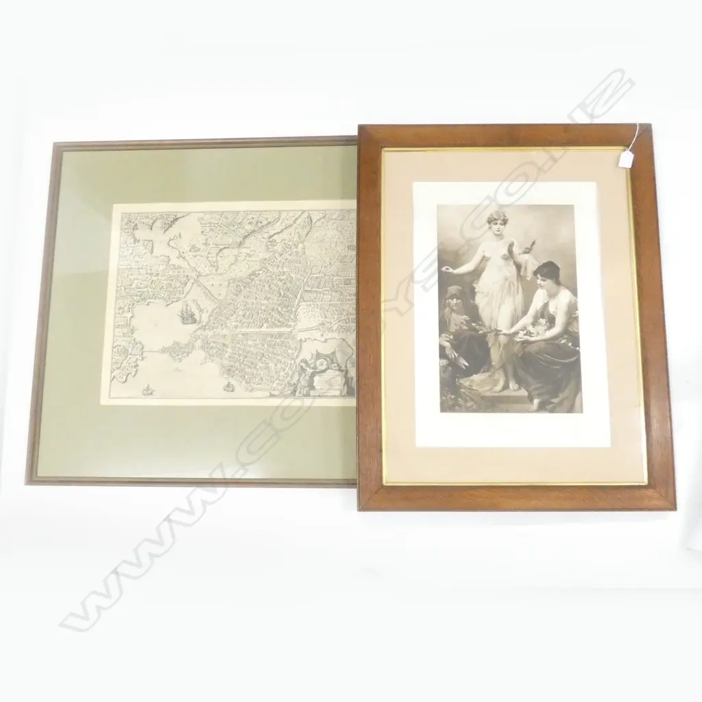 2 LARGE PRINTS; MEDIEVAL TOWN 450x555mm & 'THE FATES'  Image 1++