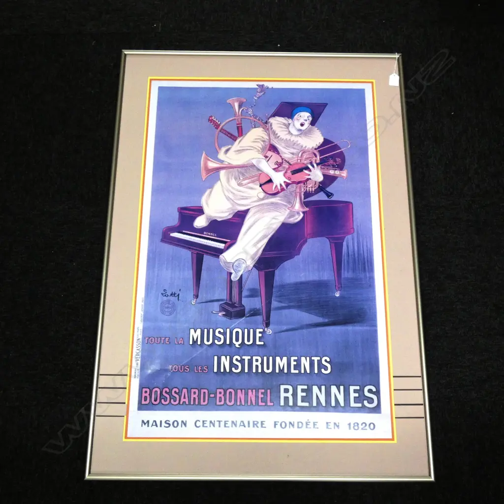 FRENCH CLOWN & PIANO POSTER PRINT 890x570mm Image 1++