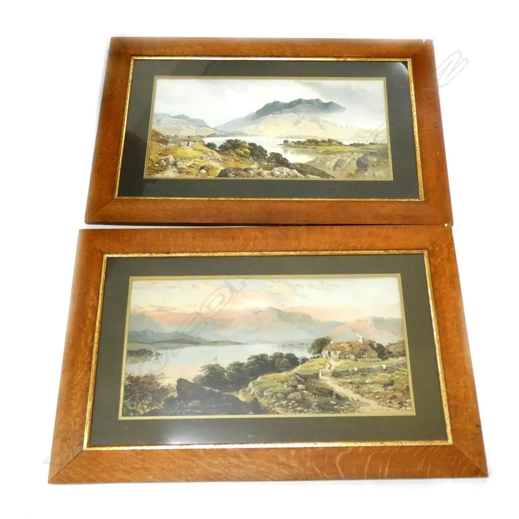 2 EDWIN PENLEY LITHOGRAPHS 1880 365x730mm OAK FRAMES Image 1++