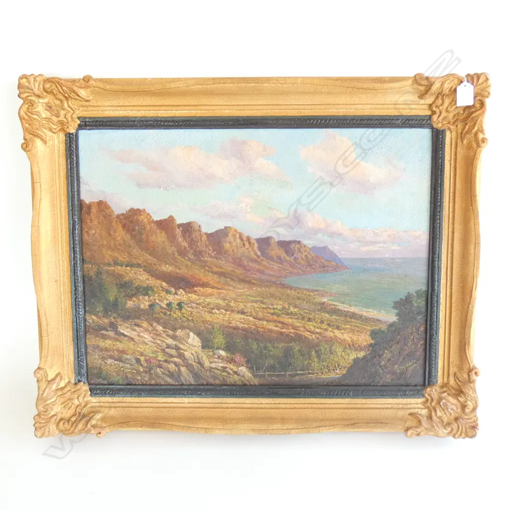 CHARLES MASSER (SOUTH AFRICAN) CAPE TOWN SCENE OIL ON CANVAS 440x600mm Image 1++