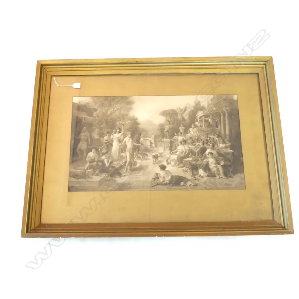 LARGE FRAMED VICTORIAN PRINT BY M OBERHAUSER "WHEN ROME WAS MISTRESS OF THE WORLD'450 X 770mm Image 1++